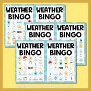 free weather bingo 5x5 game cards.