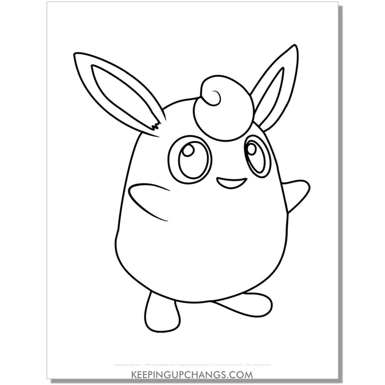 wigglytuff pokemon coloring page, sheet.