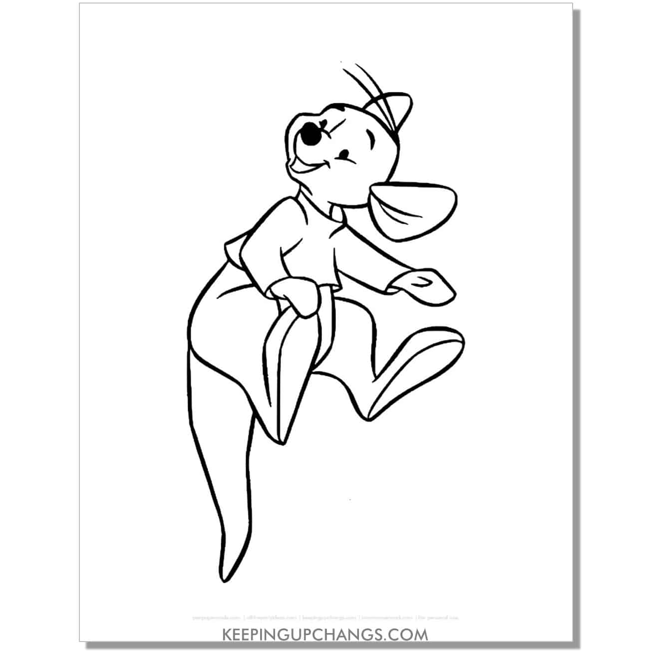roo jumps coloring page, sheet.