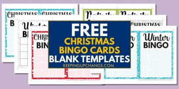 Christmas Bingo Blank Card Templates [FREE Printables!]