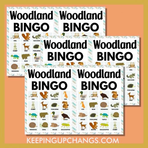 Woodland Bingo Pictures &amp; Words (5x5 &amp; 4x4 Grid) [FREE Printables!]