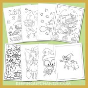 witch colouring sheets including cute cut out template for toddlers, preschool, happy halloween and more.