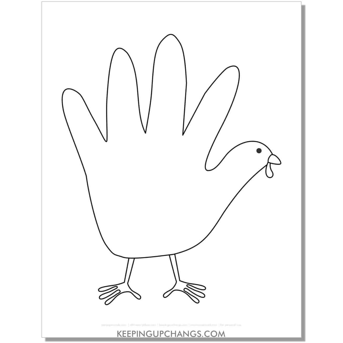 handprint turkey template outline.