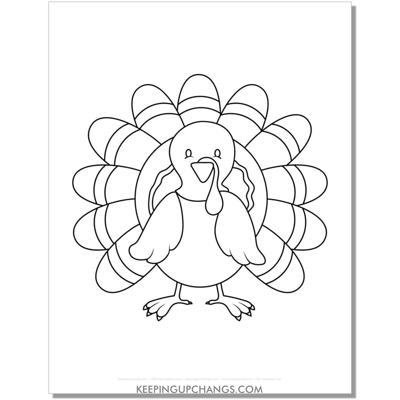 blank turkey template for school coloring page.