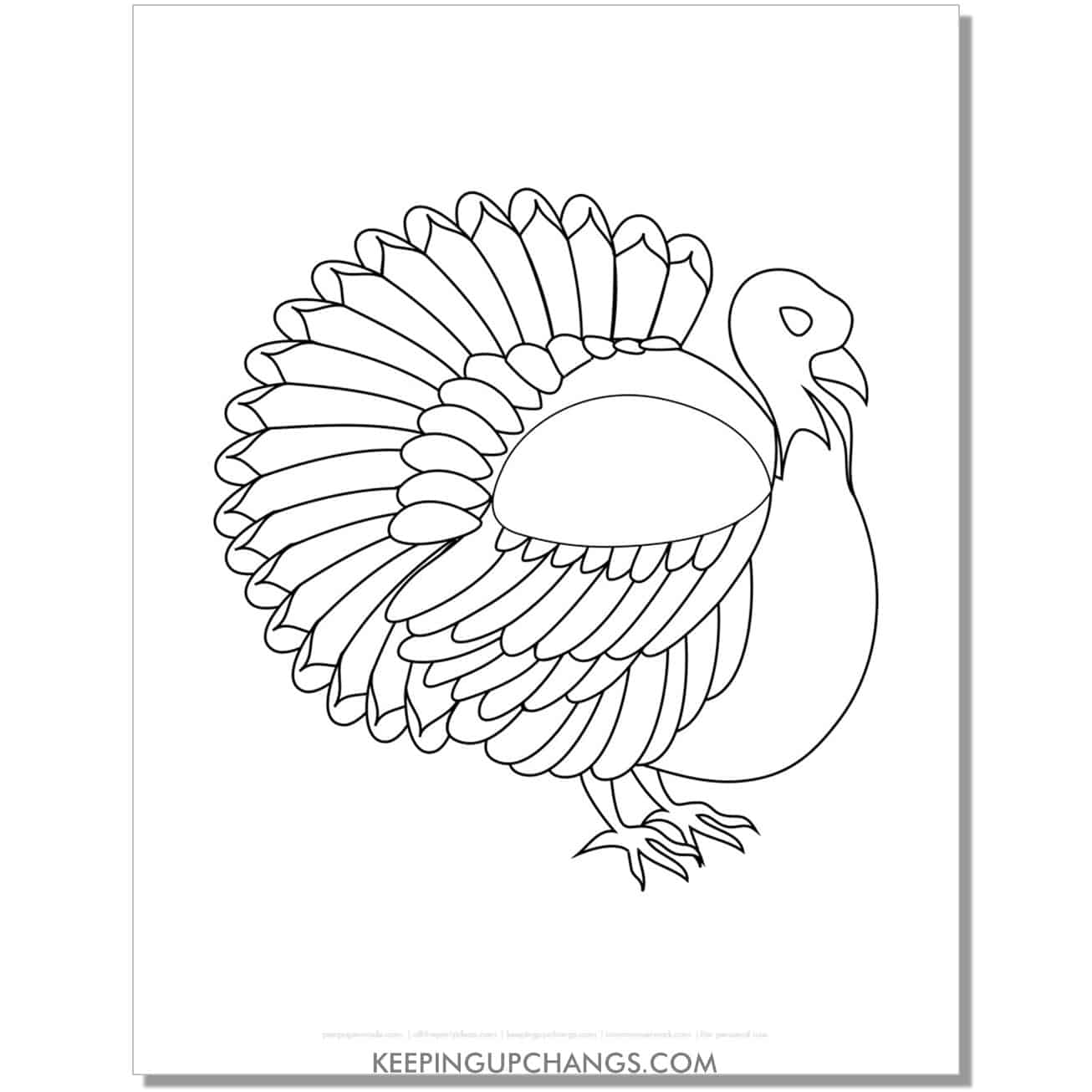 large detailed turkey template, 1 on a page.