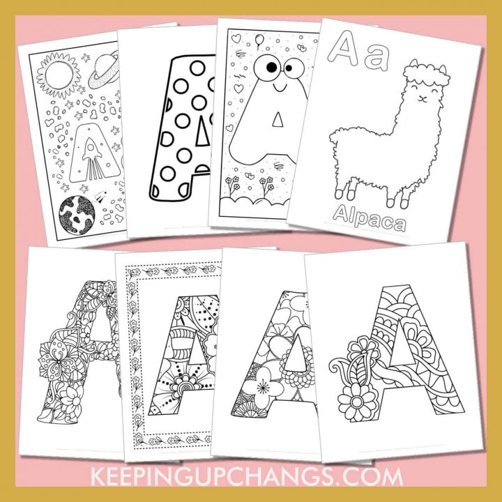 Free Letter A Coloring Pages, Sheets [TOP Printables!]