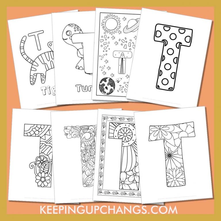 Free Letter T Coloring Pages, Sheets [TOP Printables!]