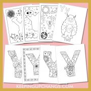 free alphabet letter y to color for toddlers, preschool, kindergarten, to adults.