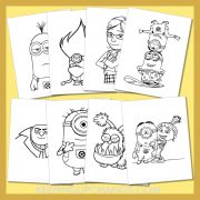 free minion pictures to color for toddlers, kids, adults.