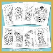 free paw patrol pictures to color for toddlers, kids, adults.