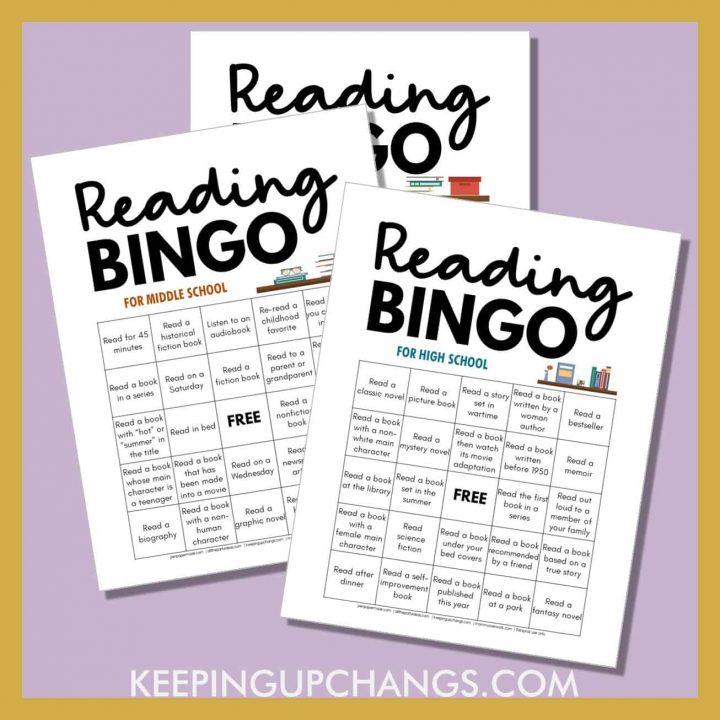 Free Reading Bingo Challenge Game Card Printables [FUN Variety!]