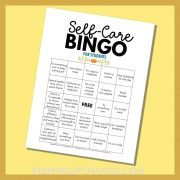 student self care bingo with fun activities for positivity and mental wellness.