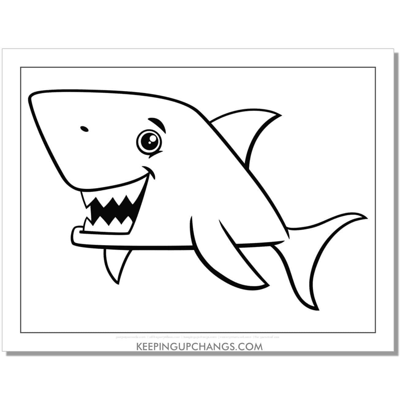 free diamond shape shark coloring page, sheet.