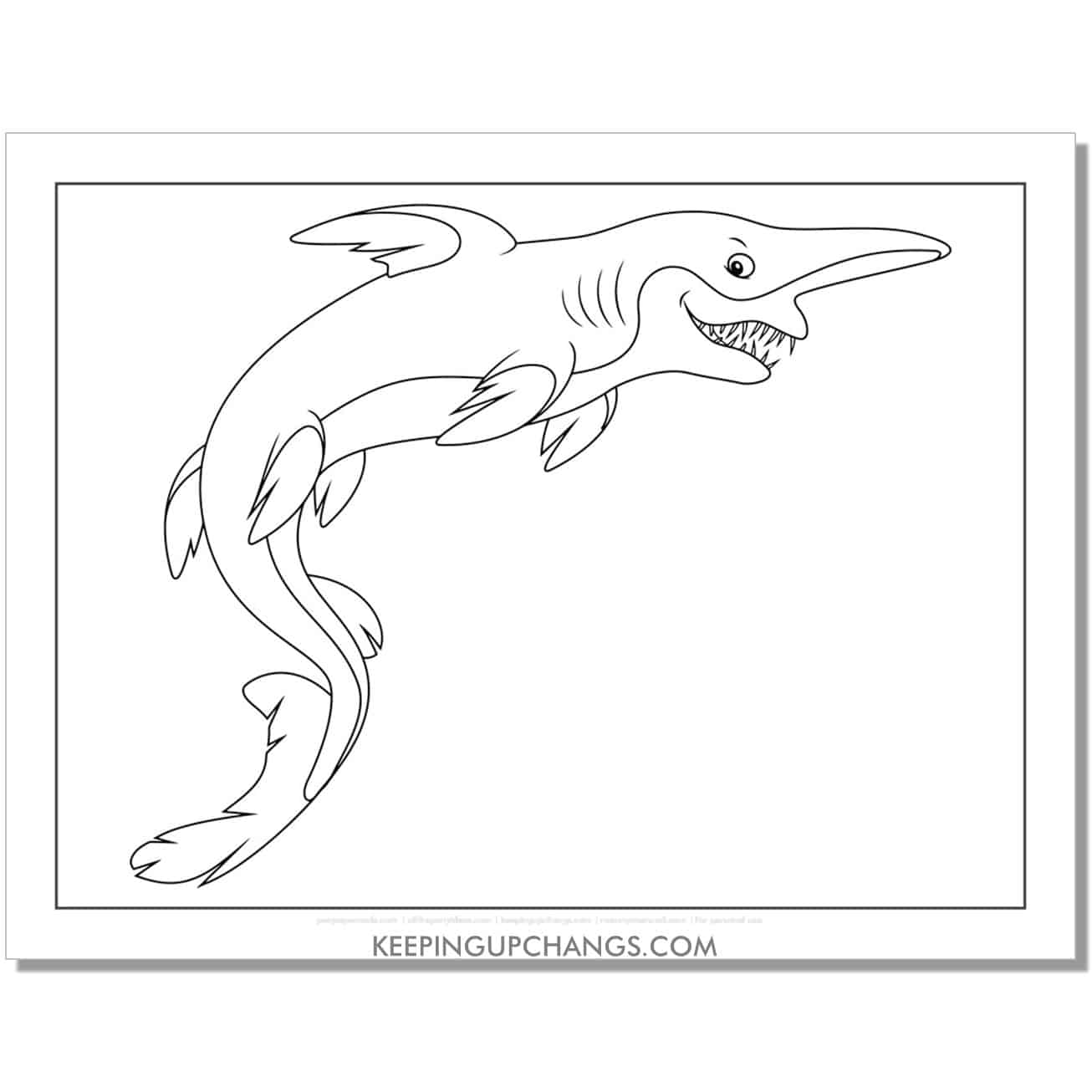 free longnose marlin shark coloring page, sheet.