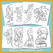 sonic colouring sheets including classic hedgehog, shadow, supersonic, blaze, tails and more.