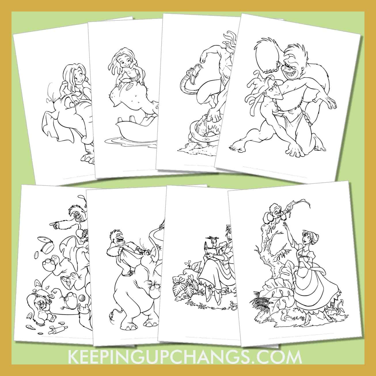 free tarzan pictures to color for toddlers, kids, adults.