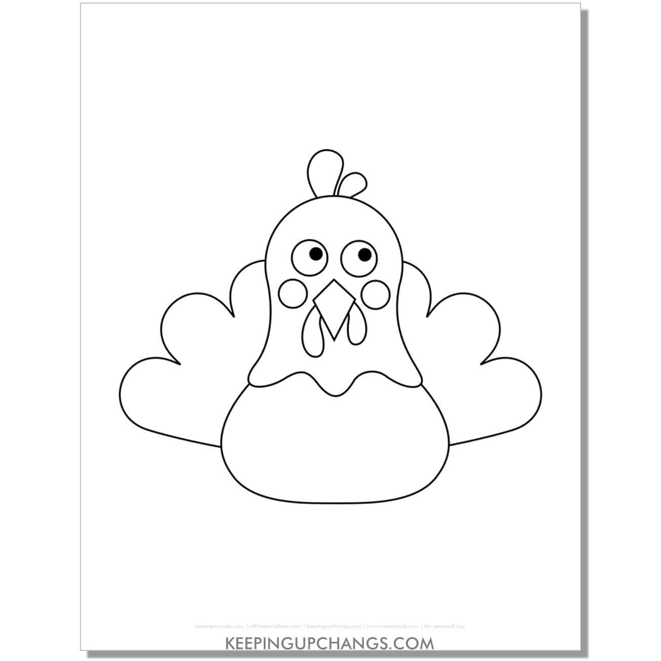 silly turkey template for toddlers.